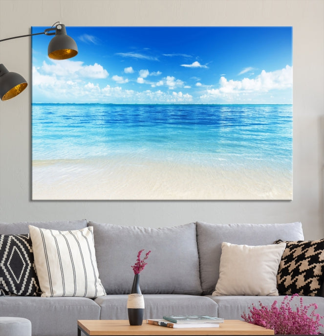 Large Ocean and Beach Large Artwork Canvas Print for Dining Room Wall Art Decor