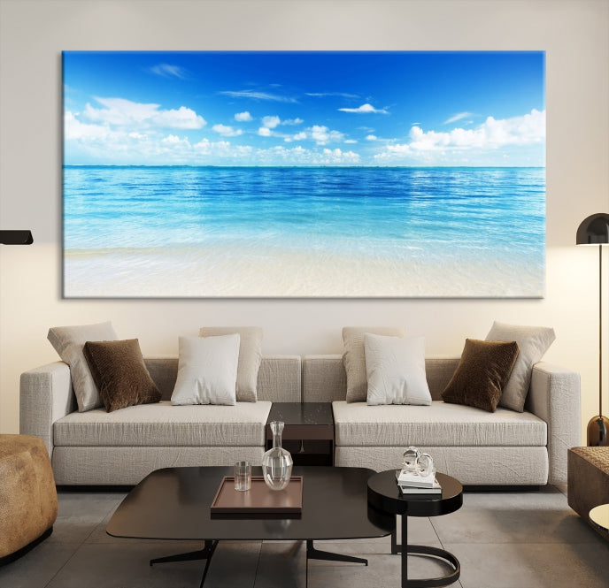 Large Ocean and Beach Large Artwork Canvas Print for Dining Room Wall Art Decor