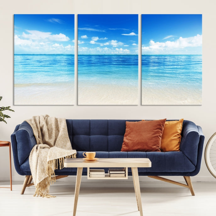 Large Ocean and Beach Large Artwork Canvas Print for Dining Room Wall Art Decor