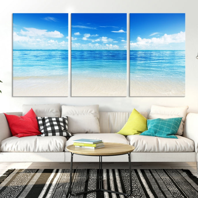 Large Ocean and Beach Large Artwork Canvas Print for Dining Room Wall Art Decor