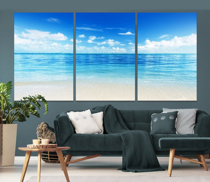 Large Ocean and Beach Large Artwork Canvas Print for Dining Room Wall Art Decor