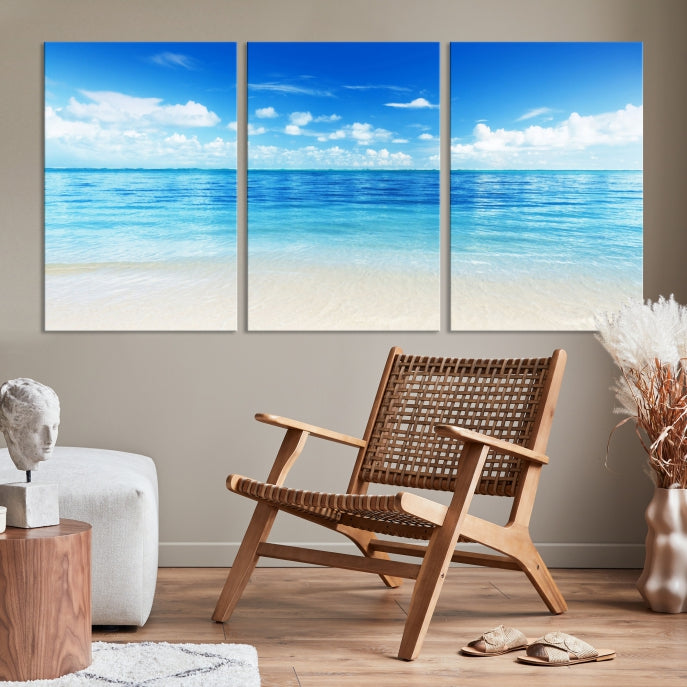 Large Ocean and Beach Large Artwork Canvas Print for Dining Room Wall Art Decor