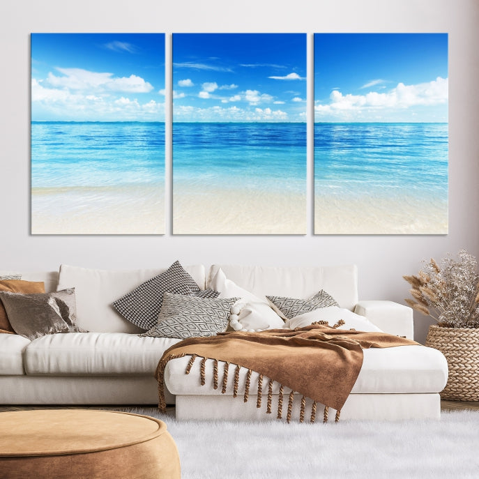 Large Ocean and Beach Large Artwork Canvas Print for Dining Room Wall Art Decor