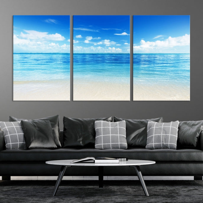 Large Ocean and Beach Large Artwork Canvas Print for Dining Room Wall Art Decor