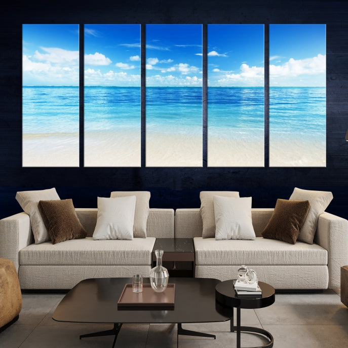 Large Ocean and Beach Large Artwork Canvas Print for Dining Room Wall Art Decor