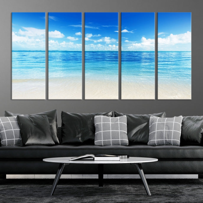 Large Ocean and Beach Large Artwork Canvas Print for Dining Room Wall Art Decor