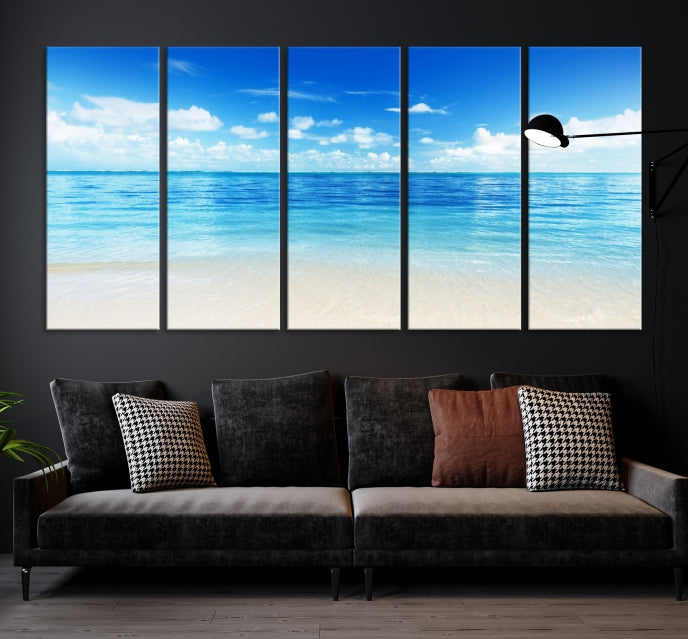 Large Ocean and Beach Large Artwork Canvas Print for Dining Room Wall Art Decor