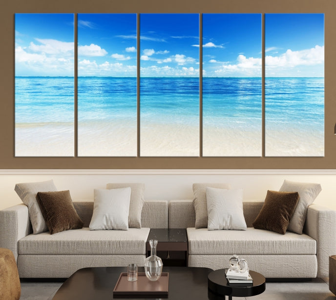 Large Ocean and Beach Large Artwork Canvas Print for Dining Room Wall Art Decor