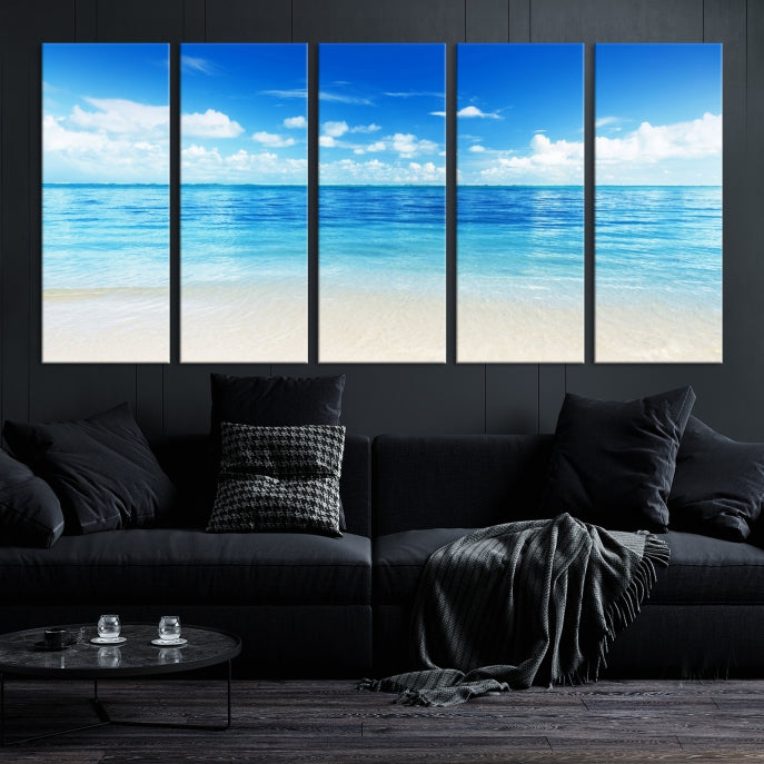 Large Ocean and Beach Large Artwork Canvas Print for Dining Room Wall Art Decor