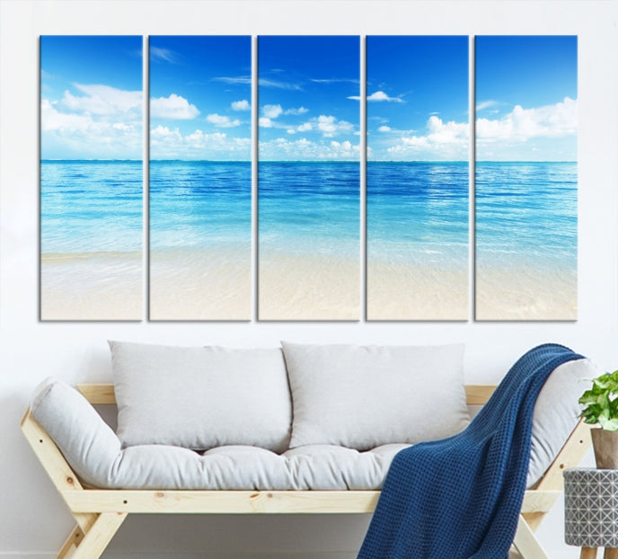 Large Ocean and Beach Large Artwork Canvas Print for Dining Room Wall Art Decor