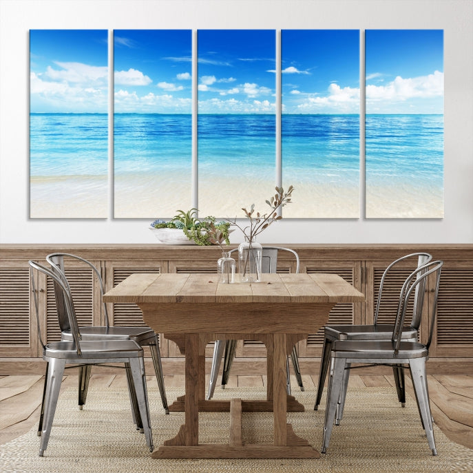 Large Ocean and Beach Large Artwork Canvas Print for Dining Room Wall Art Decor