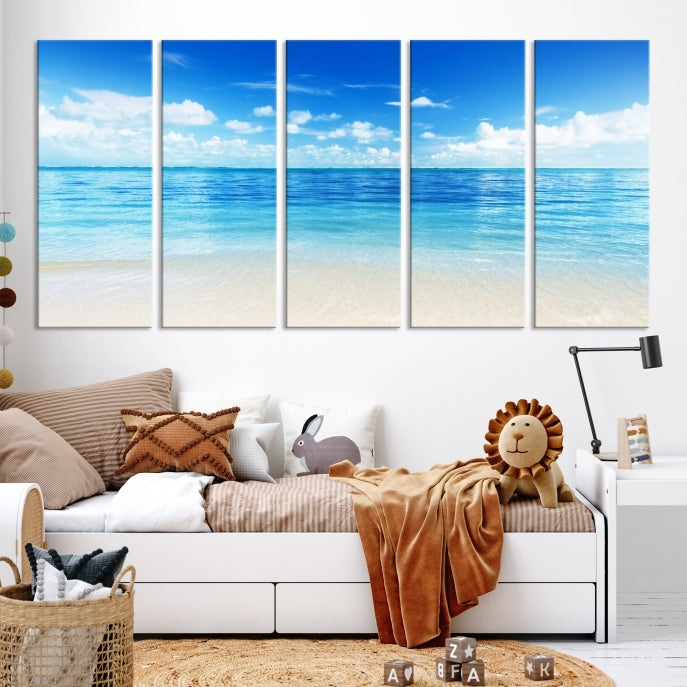 Large Ocean and Beach Large Artwork Canvas Print for Dining Room Wall Art Decor