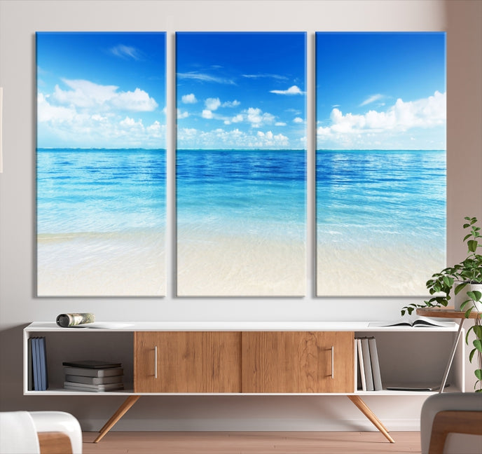 Large Ocean and Beach Large Artwork Canvas Print for Dining Room Wall Art Decor