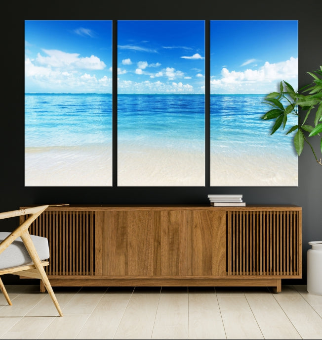 Large Ocean and Beach Large Artwork Canvas Print for Dining Room Wall Art Decor