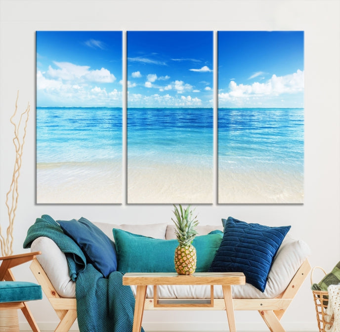 Large Ocean and Beach Large Artwork Canvas Print for Dining Room Wall Art Decor