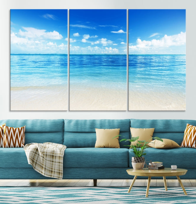 Large Ocean and Beach Large Artwork Canvas Print for Dining Room Wall Art Decor