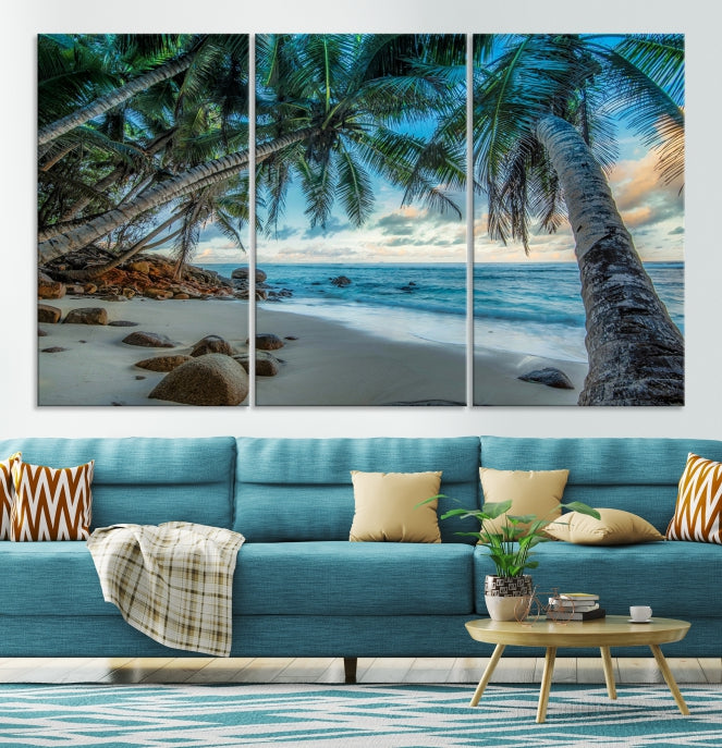 Large Tropical Beach Wall Art Ocean Canvas Print