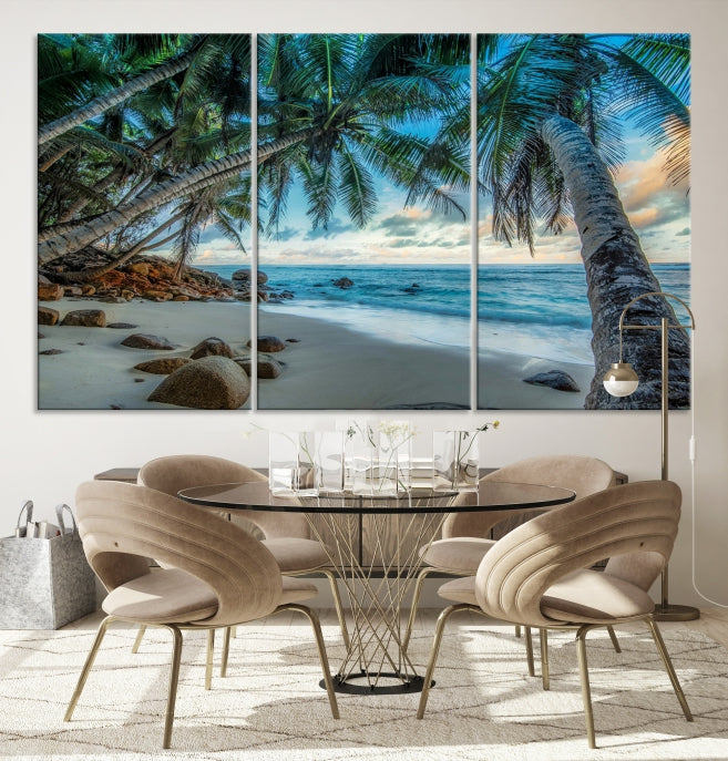 Large Tropical Beach Wall Art Ocean Canvas Print