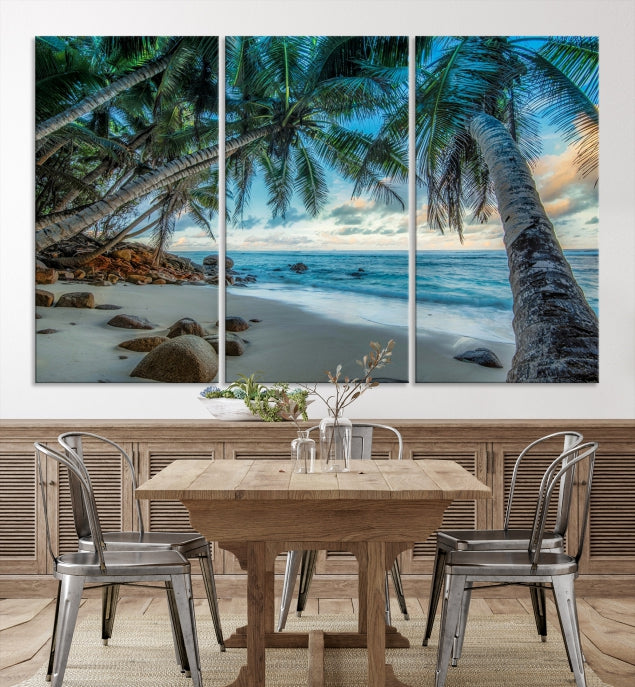 Large Tropical Beach Wall Art Ocean Canvas Print