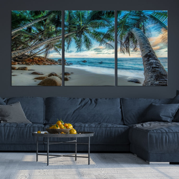 Large Tropical Beach Wall Art Ocean Canvas Print