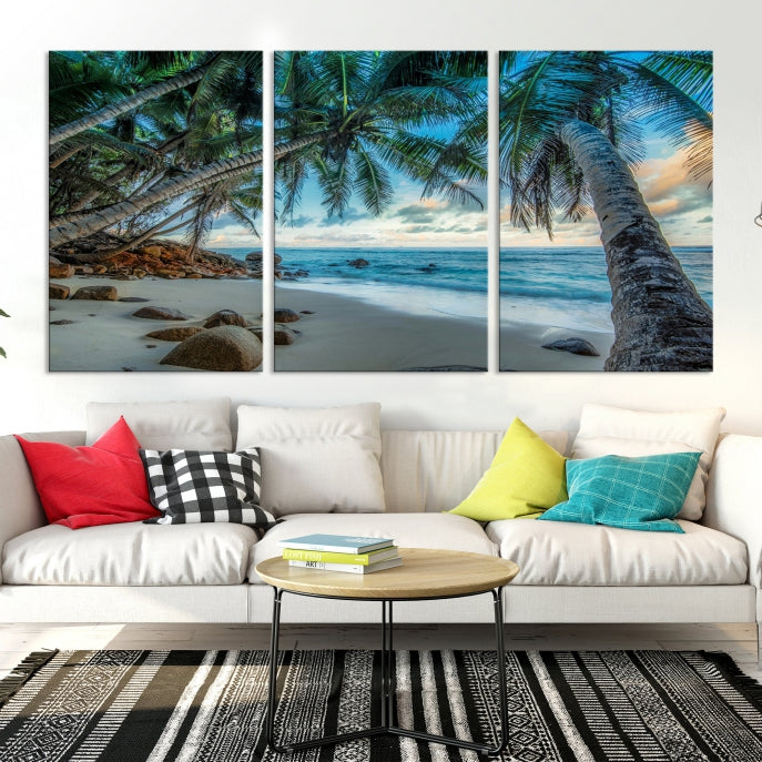 Large Tropical Beach Wall Art Ocean Canvas Print