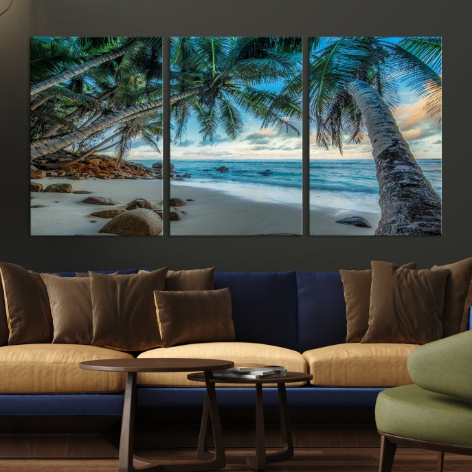 Large Tropical Beach Wall Art Ocean Canvas Print