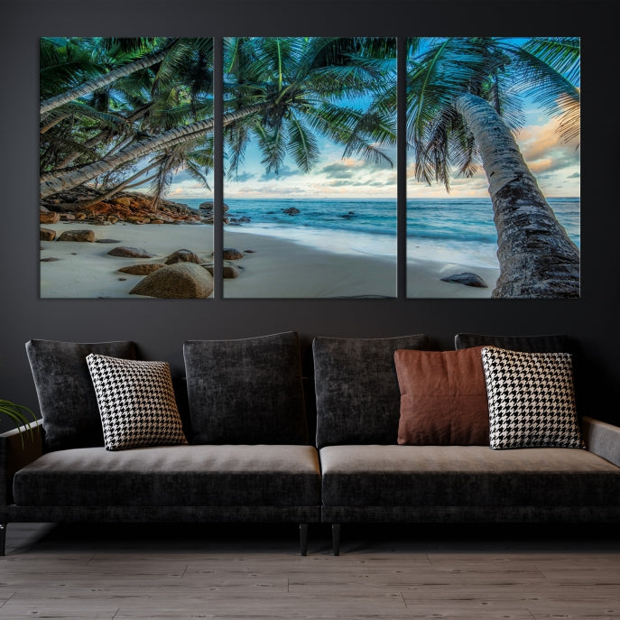 Large Tropical Beach Wall Art Ocean Canvas Print