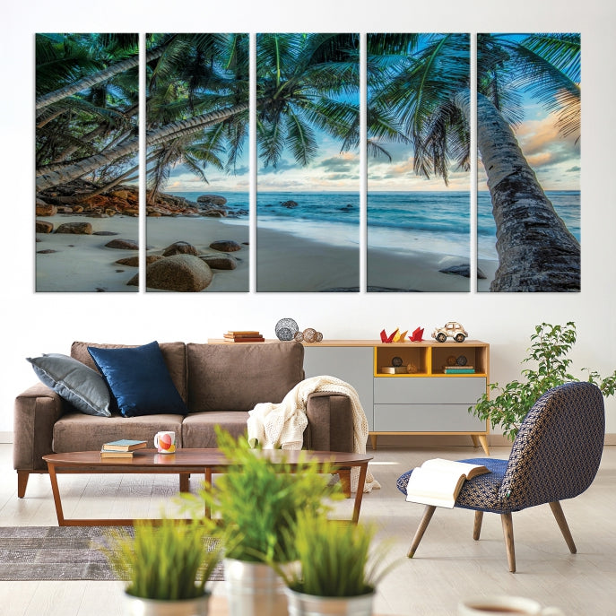 Large Tropical Beach Wall Art Ocean Canvas Print