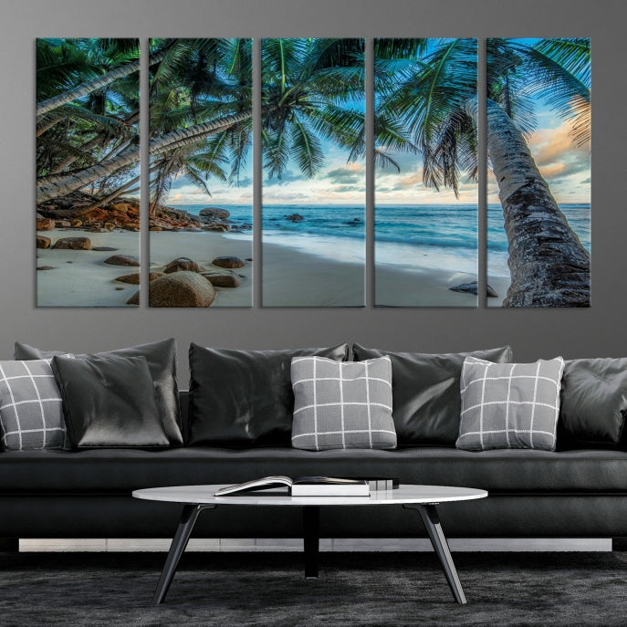 Large Tropical Beach Wall Art Ocean Canvas Print