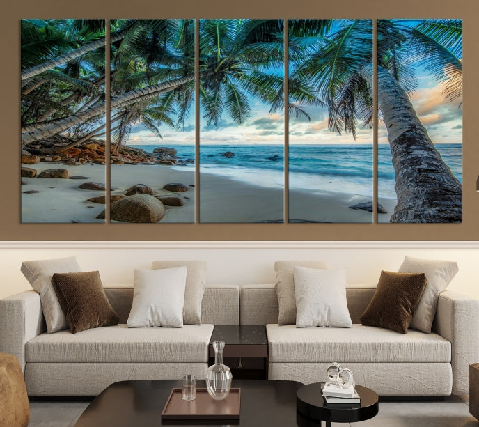 Large Tropical Beach Wall Art Ocean Canvas Print