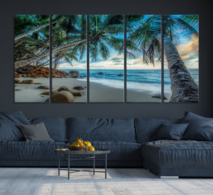 Large Tropical Beach Wall Art Ocean Canvas Print