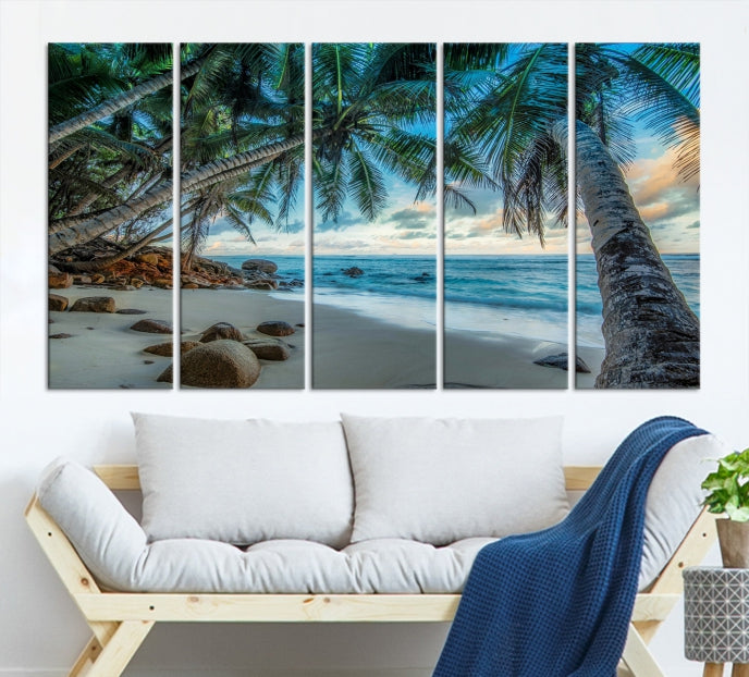 Large Tropical Beach Wall Art Ocean Canvas Print