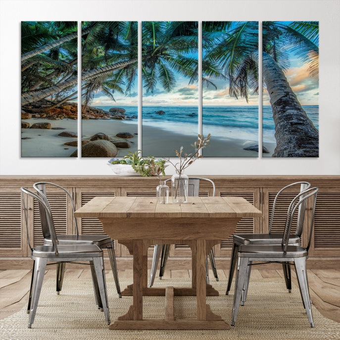 Large Tropical Beach Wall Art Ocean Canvas Print