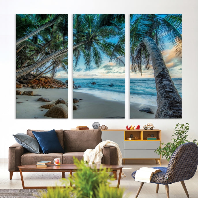 Large Tropical Beach Wall Art Ocean Canvas Print