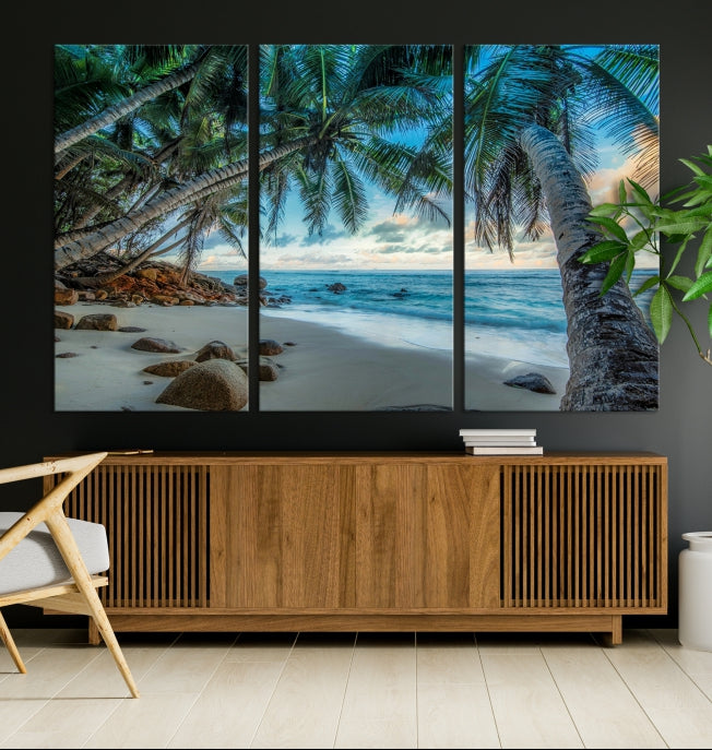 Large Tropical Beach Wall Art Ocean Canvas Print