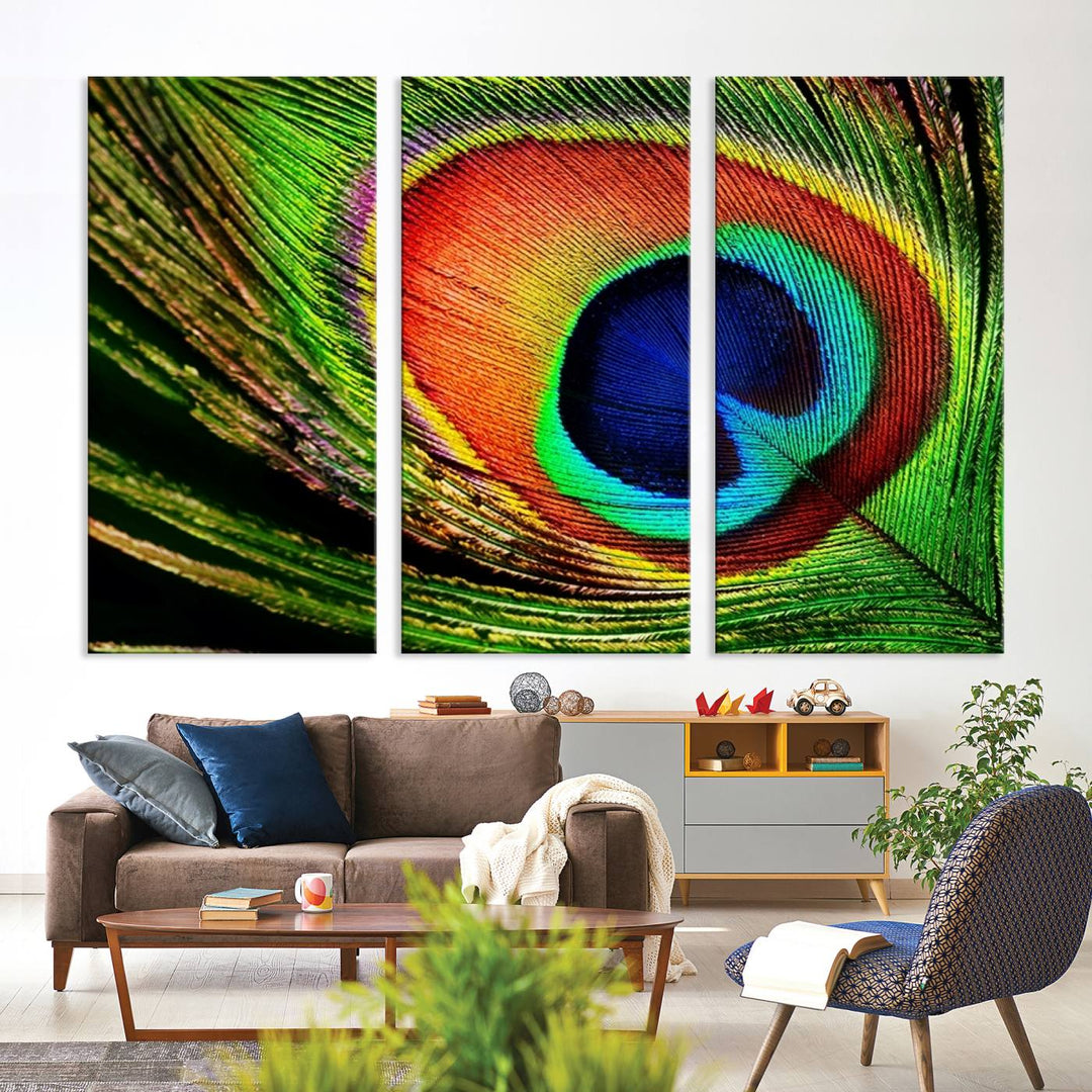 Large Wall Art Animal Canvas PrintBeautiful Peacock Wings Canvas