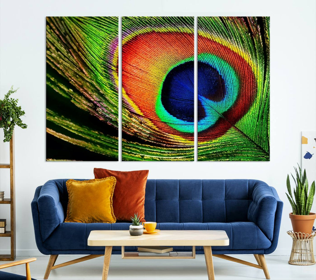 Large Wall Art Animal Canvas PrintBeautiful Peacock Wings Canvas