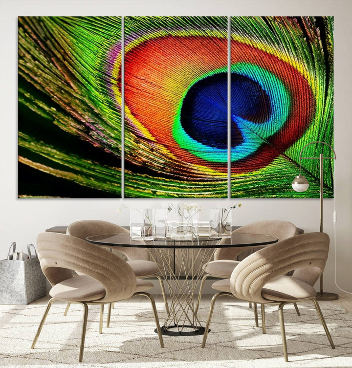 Large Wall Art Animal Canvas PrintBeautiful Peacock Wings Canvas