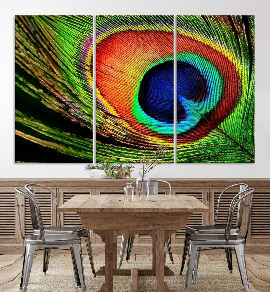 Large Wall Art Animal Canvas PrintBeautiful Peacock Wings Canvas