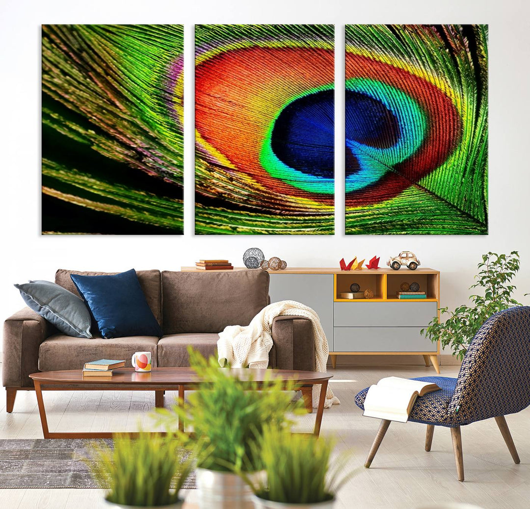 Large Wall Art Animal Canvas PrintBeautiful Peacock Wings Canvas