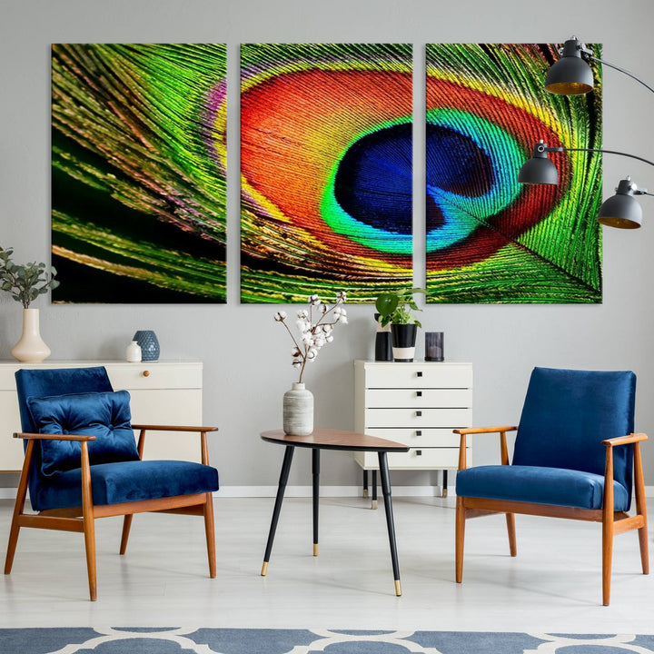 Large Wall Art Animal Canvas PrintBeautiful Peacock Wings Canvas