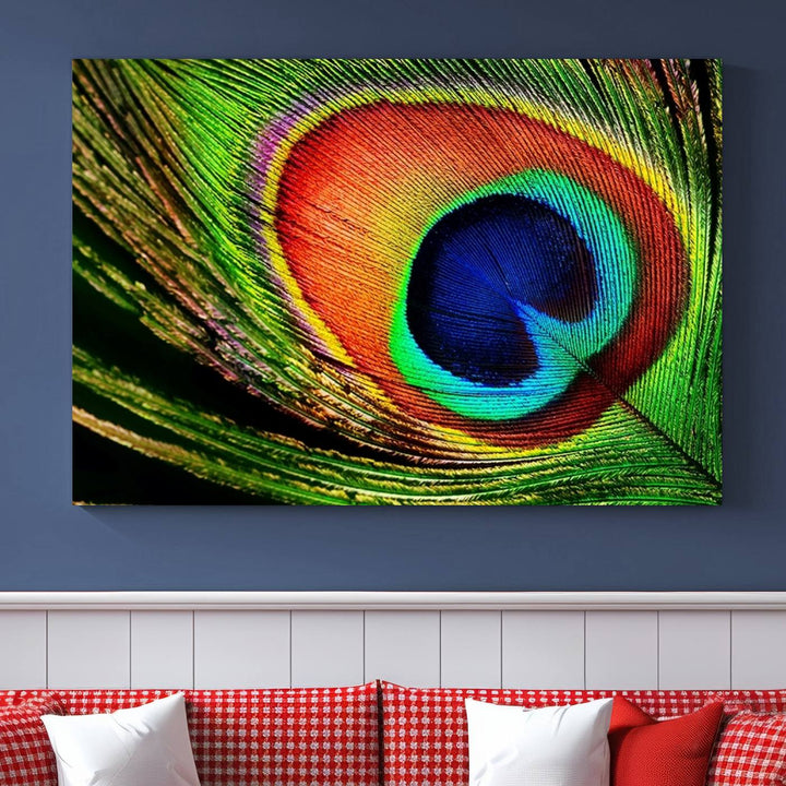 Large Wall Art Animal Canvas PrintBeautiful Peacock Wings Canvas