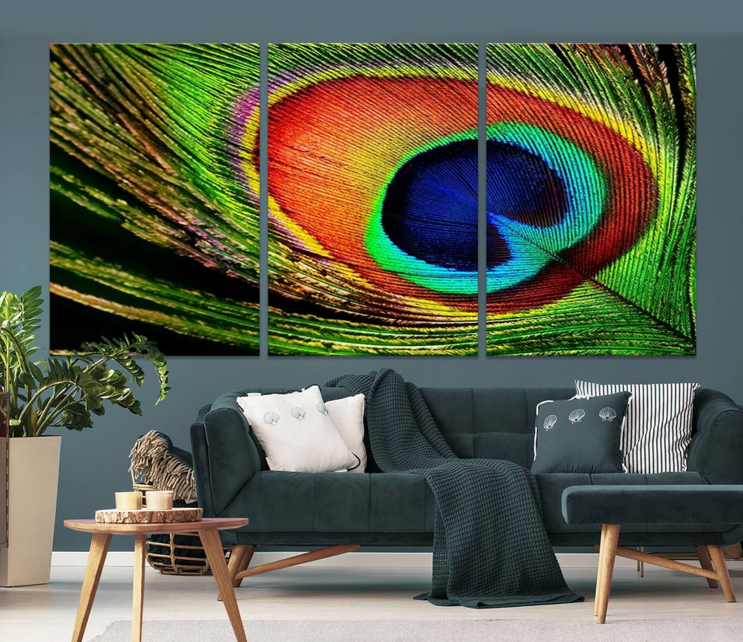 Large Wall Art Animal Canvas PrintBeautiful Peacock Wings Canvas