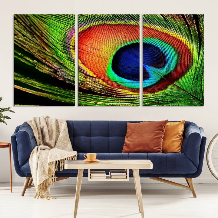 Large Wall Art Animal Canvas PrintBeautiful Peacock Wings Canvas