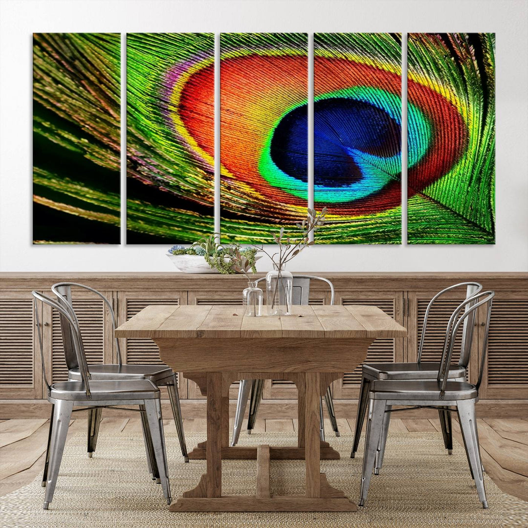 Large Wall Art Animal Canvas PrintBeautiful Peacock Wings Canvas