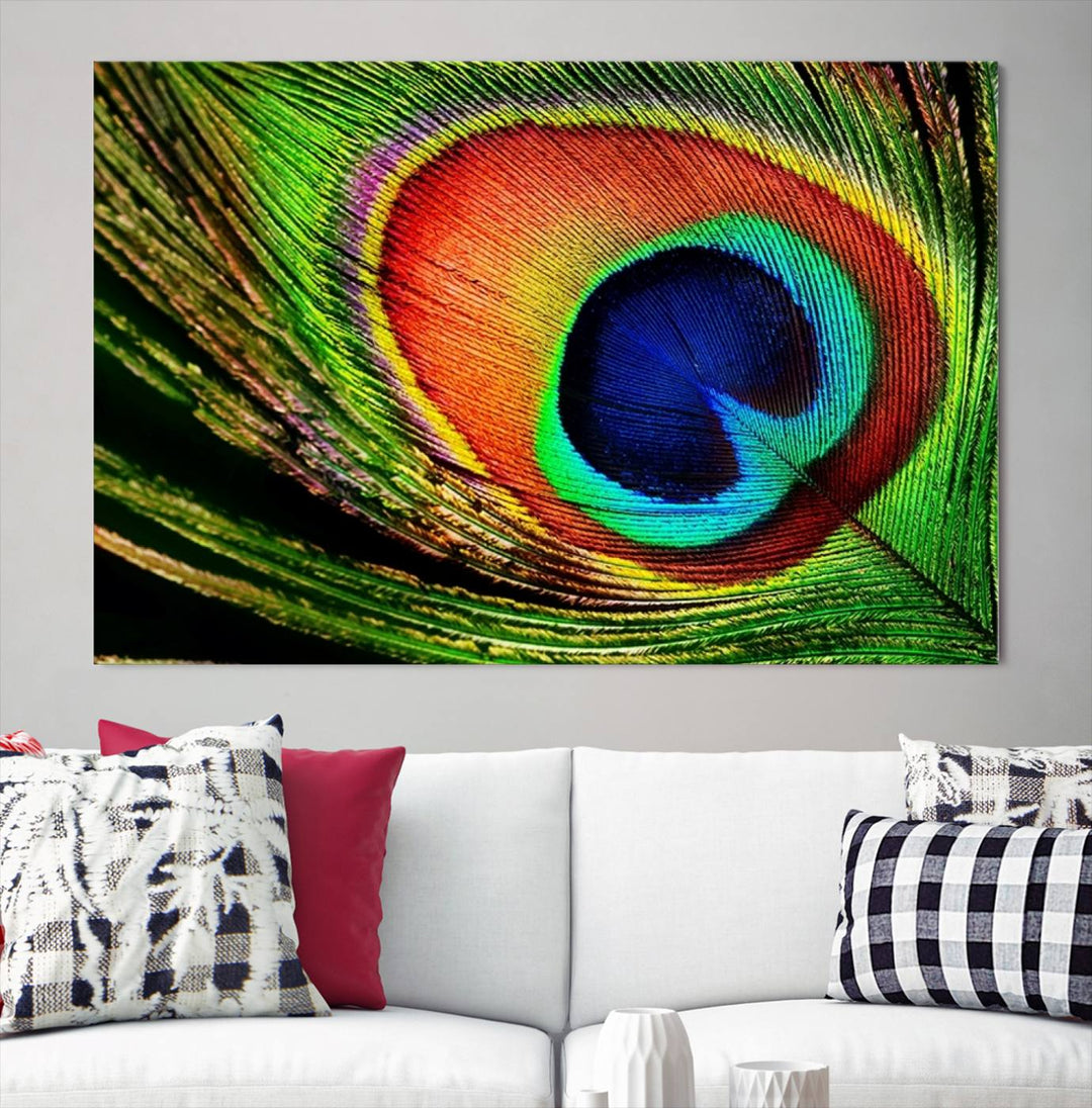 Large Wall Art Animal Canvas PrintBeautiful Peacock Wings Canvas