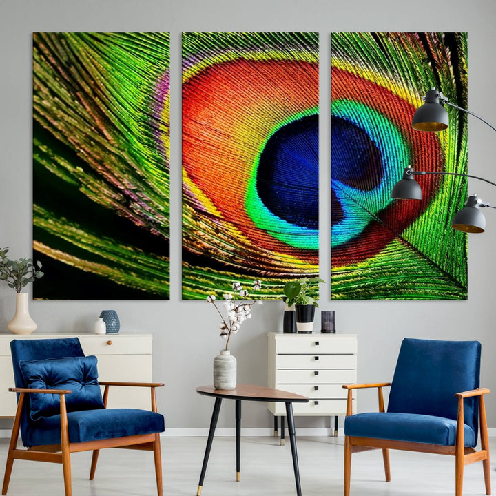 Large Wall Art Animal Canvas PrintBeautiful Peacock Wings Canvas