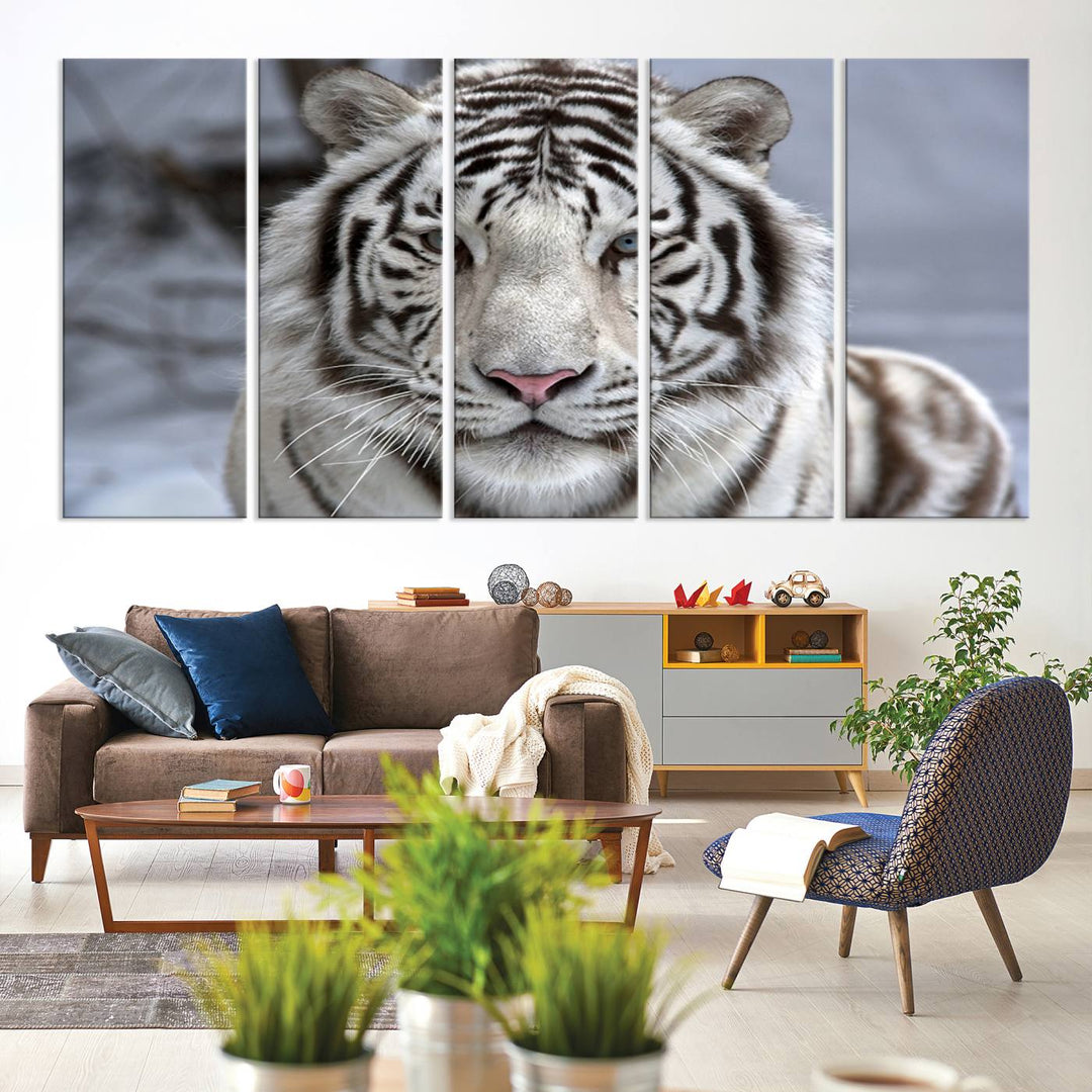 Large Wall Art Animal Canvas PrintScowing Bengal Tiger