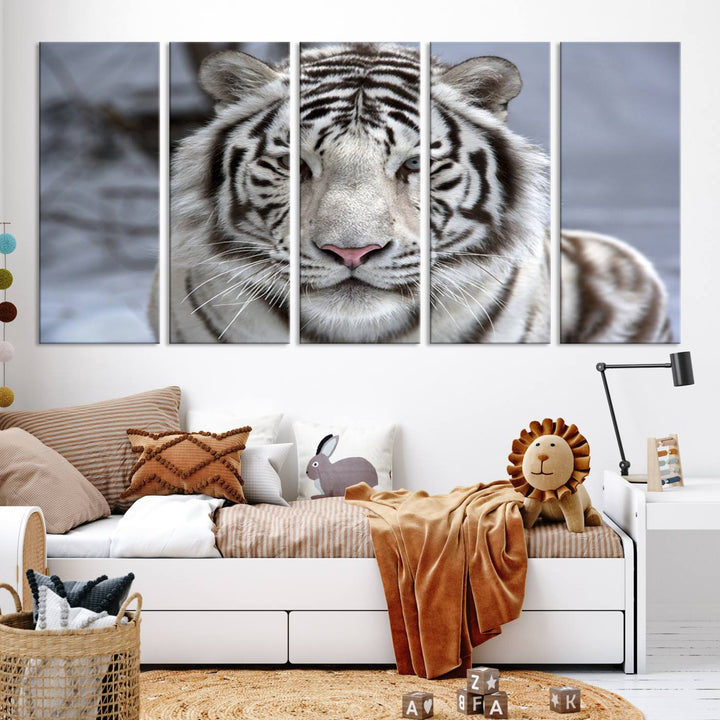 Large Wall Art Animal Canvas PrintScowing Bengal Tiger