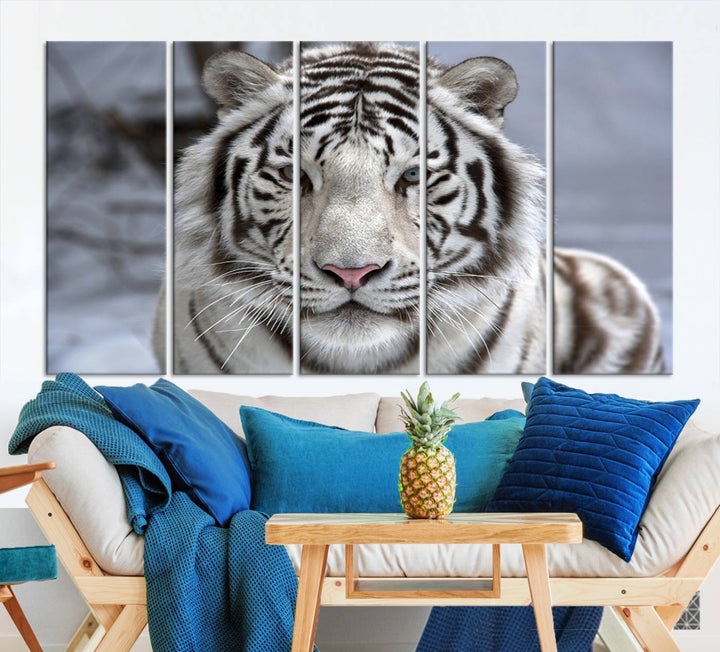 Large Wall Art Animal Canvas PrintScowing Bengal Tiger